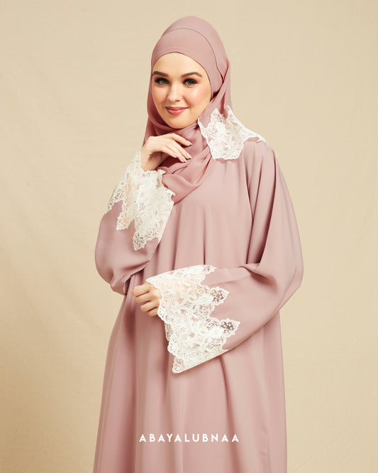 Aishah Abaya in Soft Pink