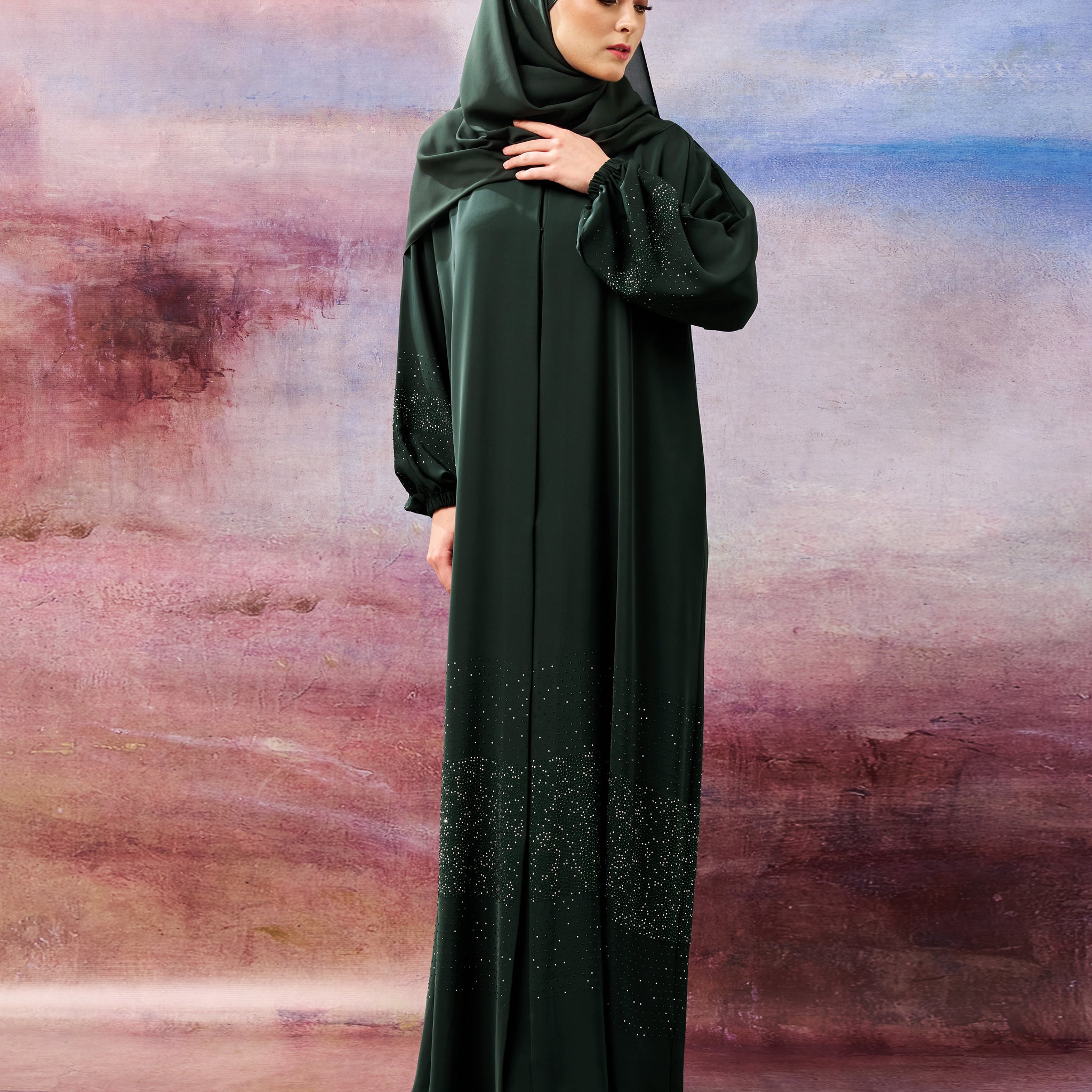 Amalfi Abaya in Emerald Green