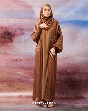 Amna Abaya in Golden Brown