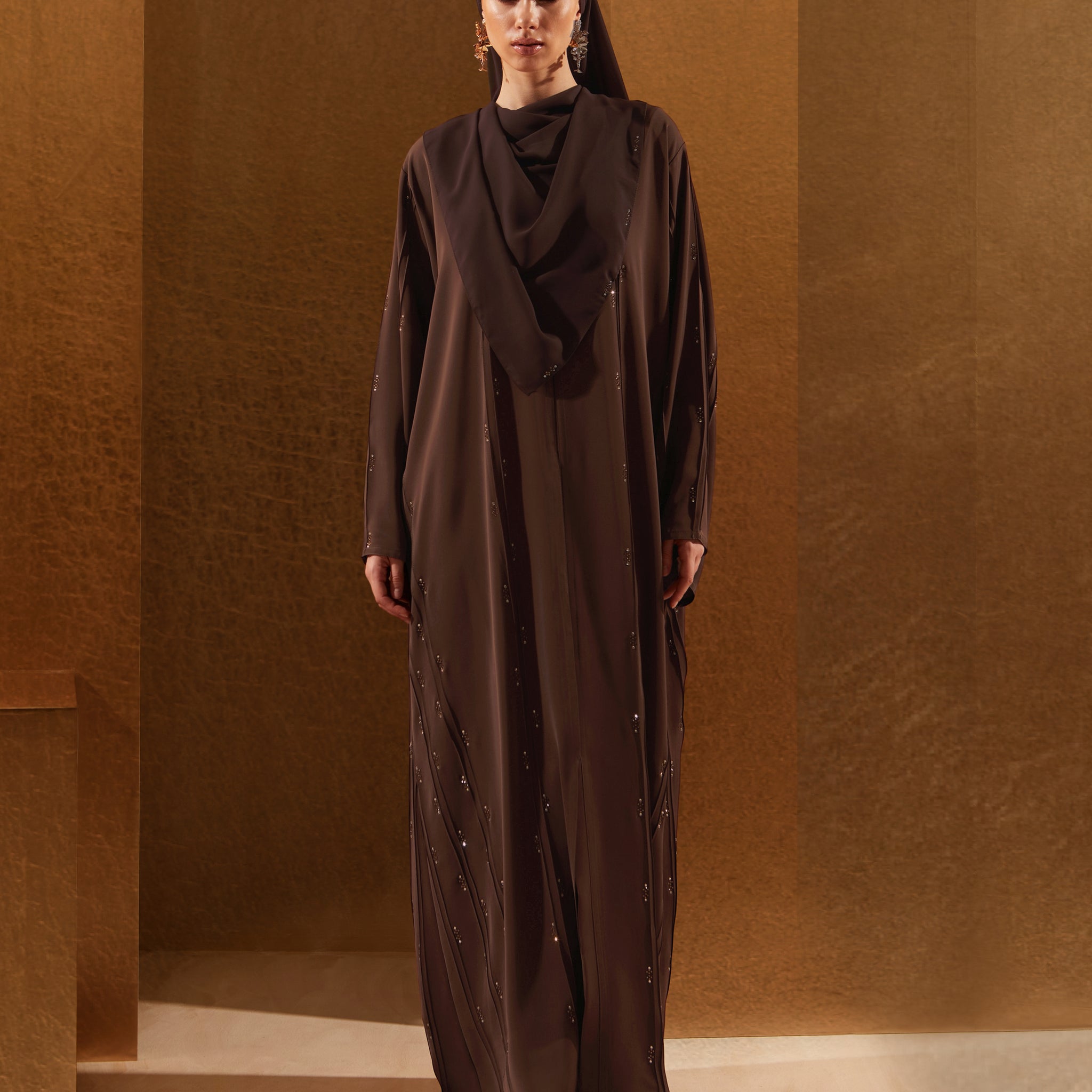Bella Abaya in Dark Brown
