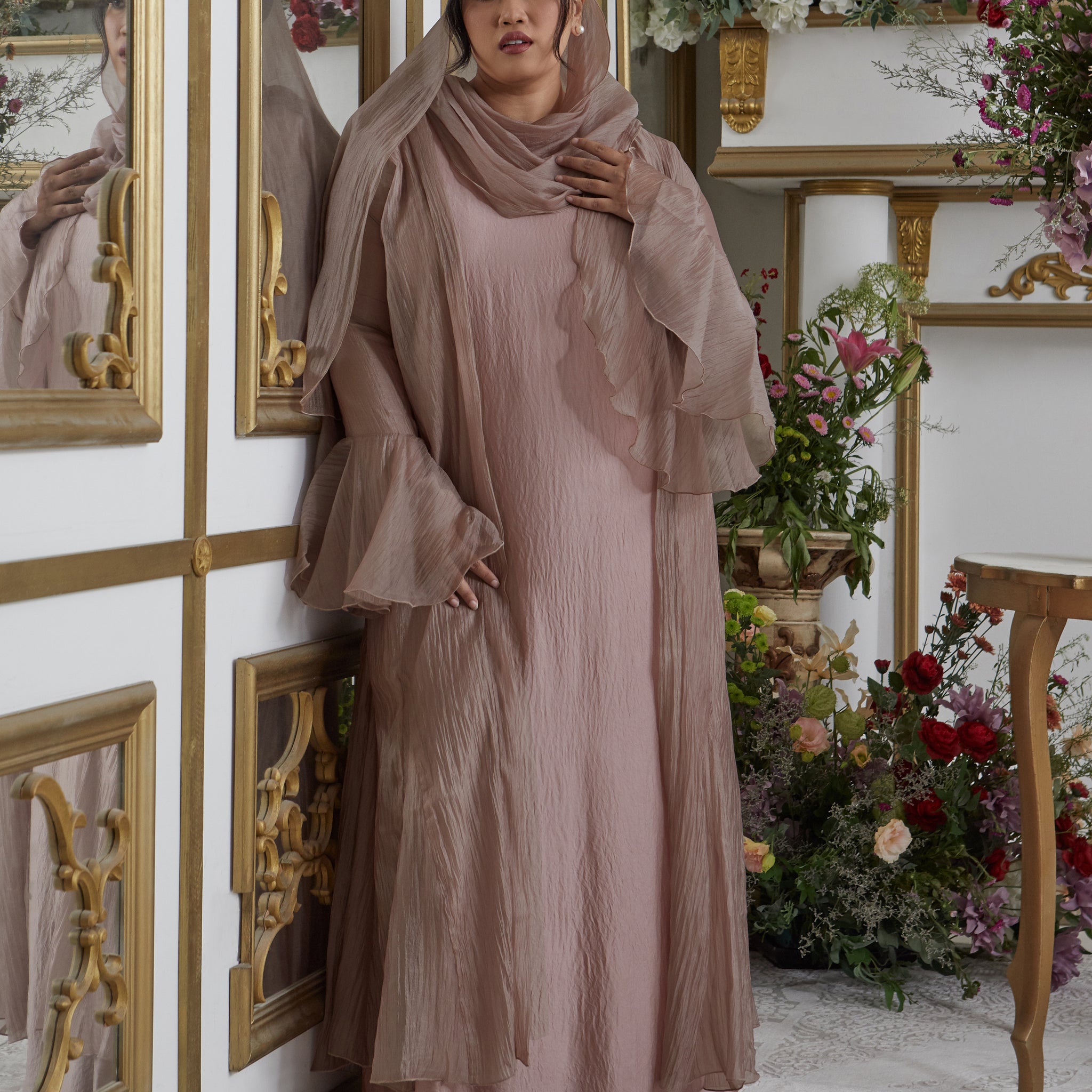 Charlotte Abaya in Rose Tan