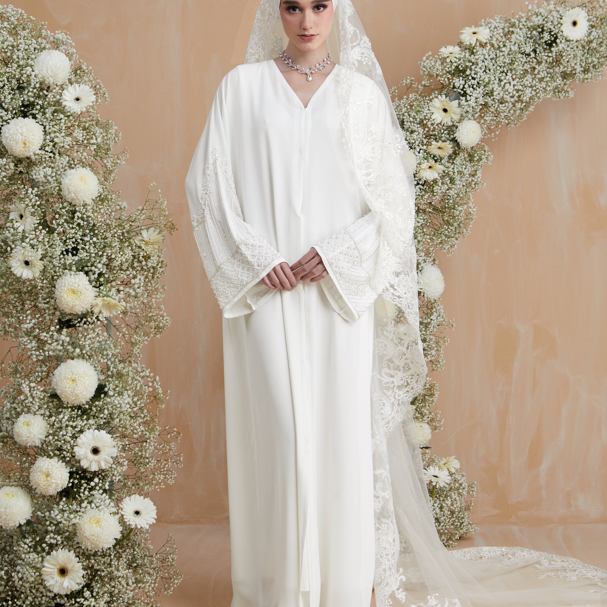 Daffodil Abaya in Off White