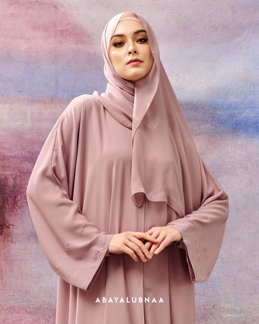 Eslima Abaya in Soft Pink