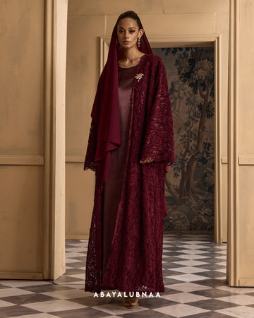 Grace Abaya in Burgundy