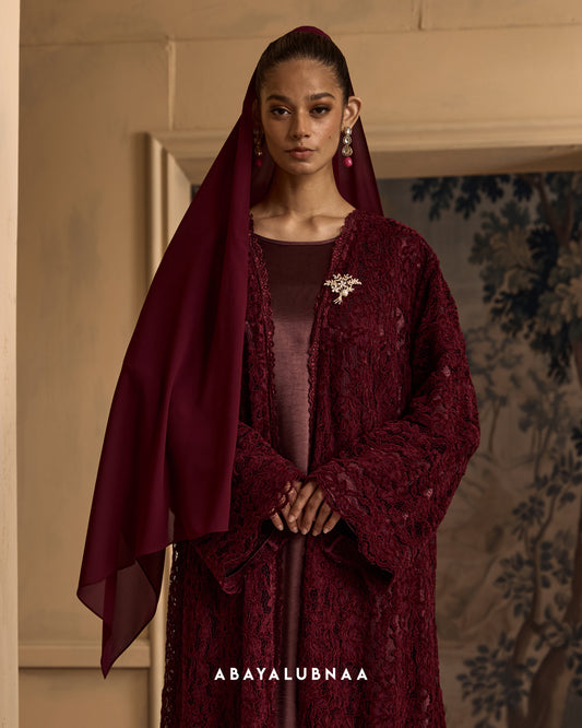 Grace Abaya in Burgundy