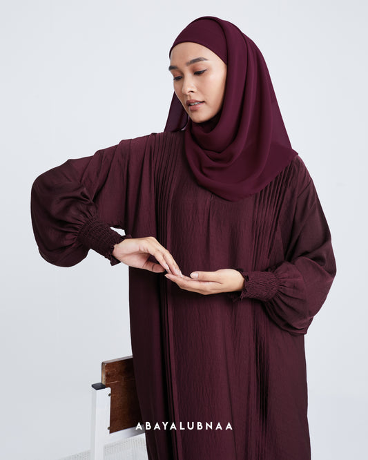 Hana Abaya in Sangria Red