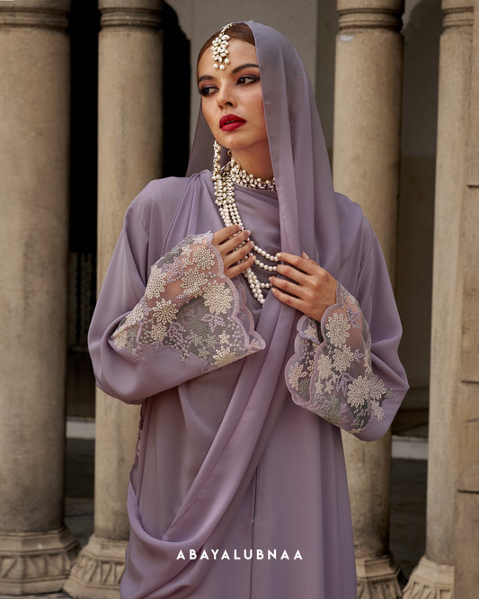 Kajol Abaya in Dusty Purple