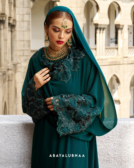 Madhuri Abaya in Teal Blue