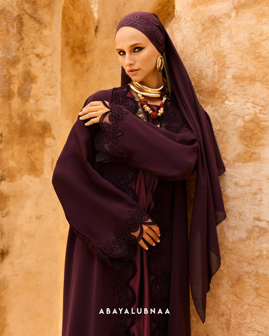 Maysaa Abaya in Burgundy