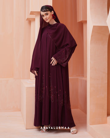 Moza Abaya in Maroon