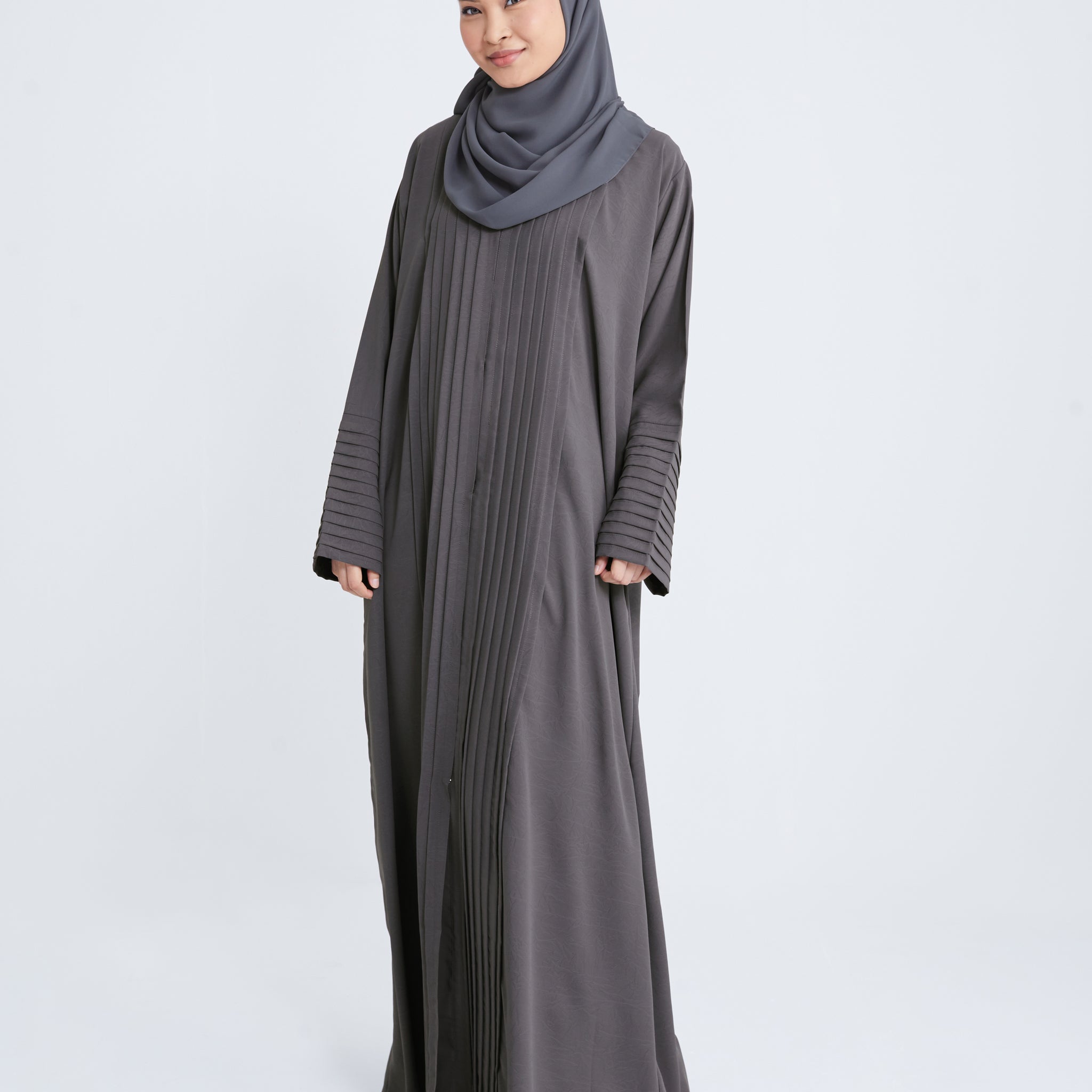 Nadya Abaya in Grey