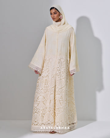 Nara Abaya in Buttercream