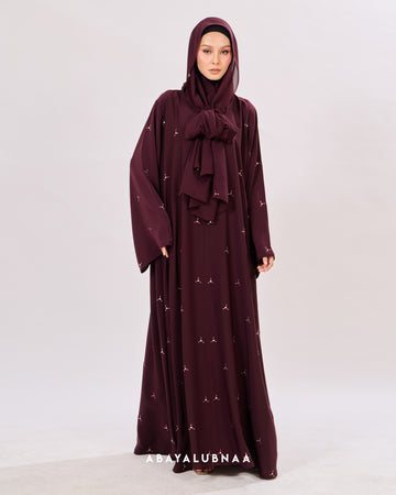 Nawal Abaya in Burgundy