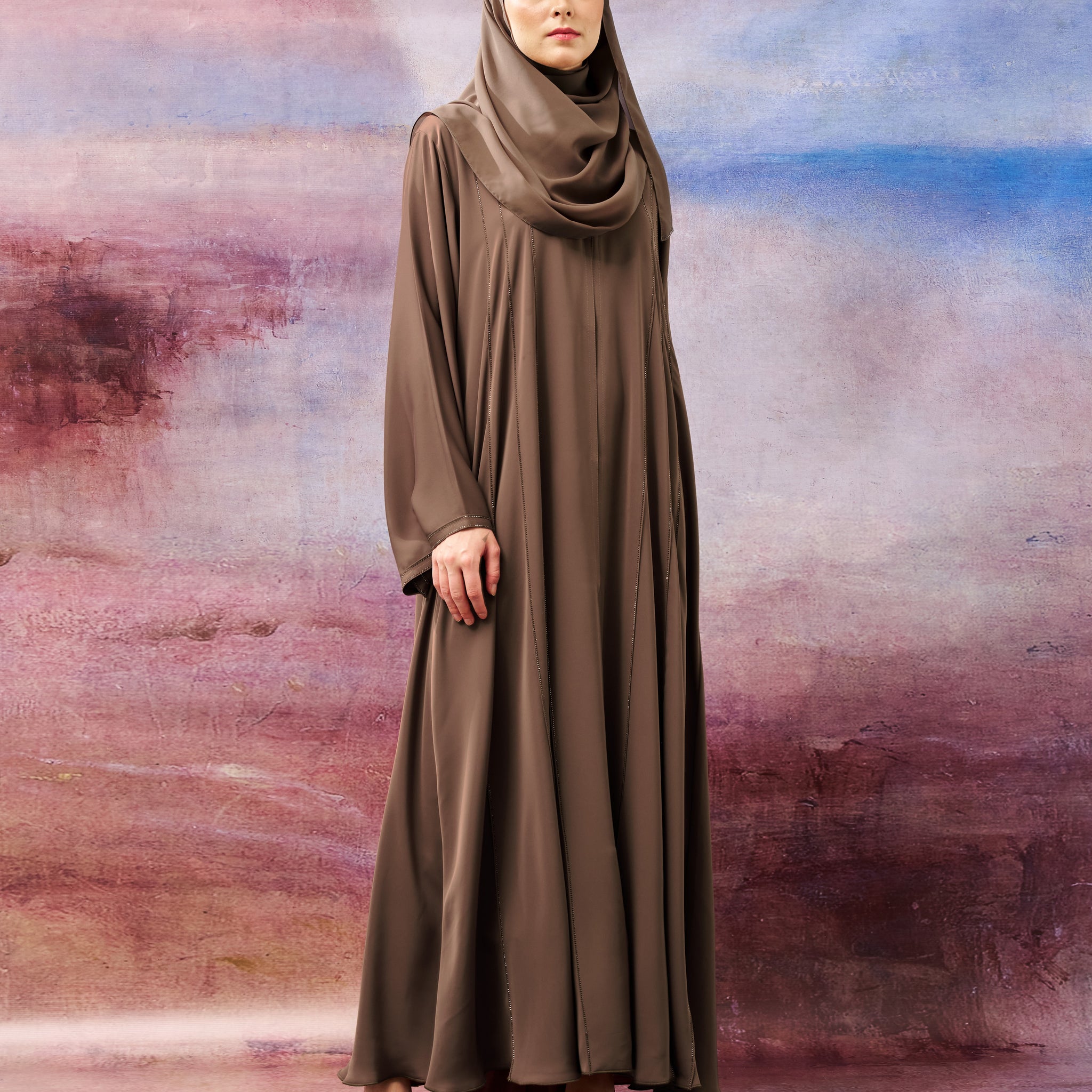 Reyna Abaya in Brown