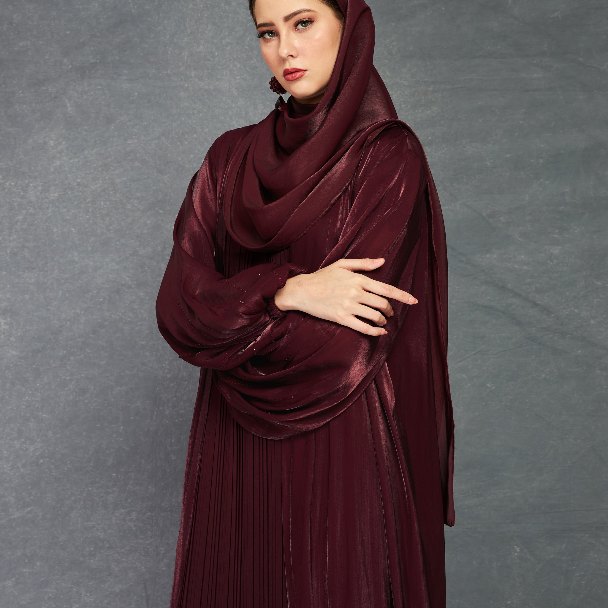 Valentina Abaya in Sangria Red