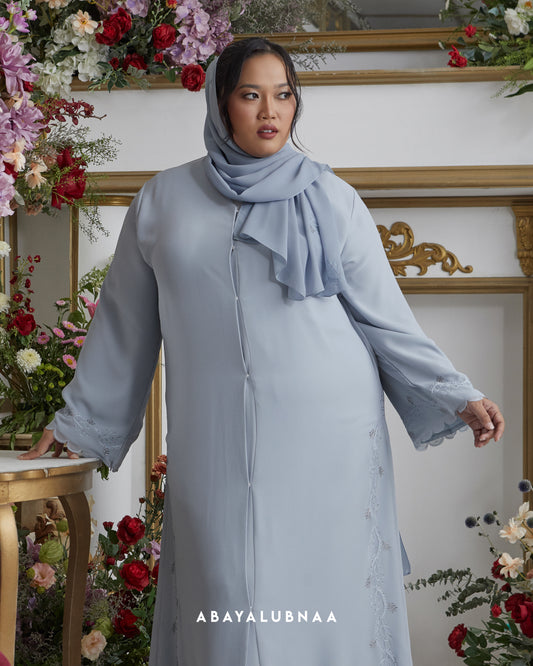 Violet Abaya in Powder Blue