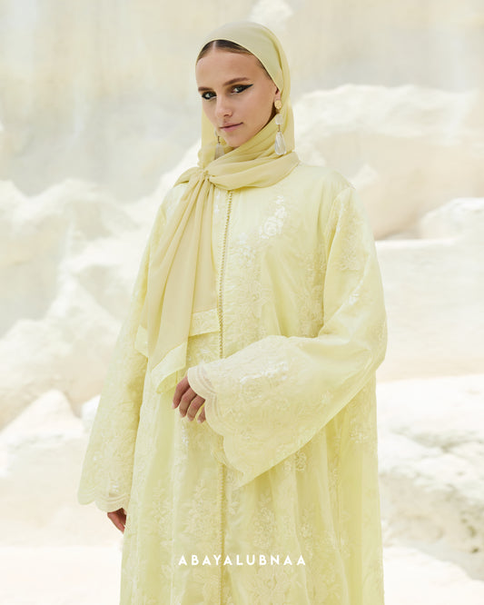 Wafa Abaya in Lime Green